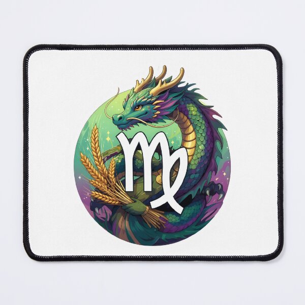 Item preview, Virgo Dragon Wheat Symbol Green Fantasy Zodiac Art designed and sold by Zodiac Celestial Art.