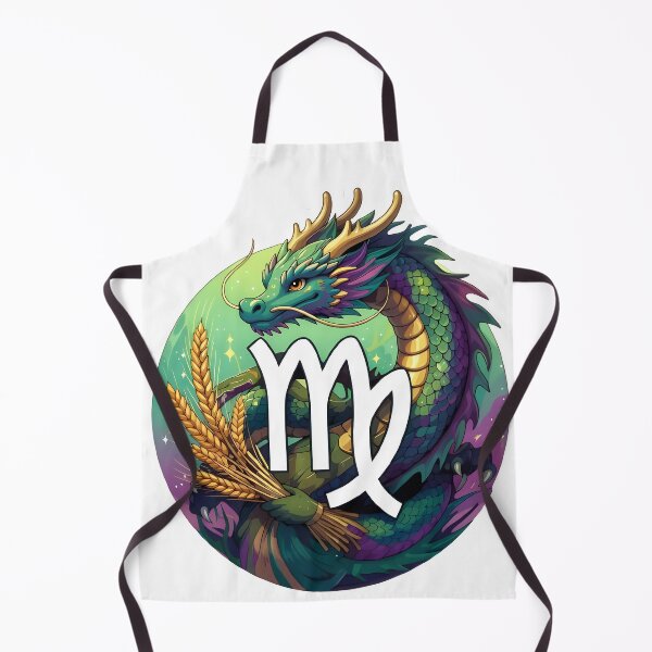 Item preview, Virgo Dragon Wheat Symbol Green Fantasy Zodiac Art designed and sold by Zodiac Celestial Art.
