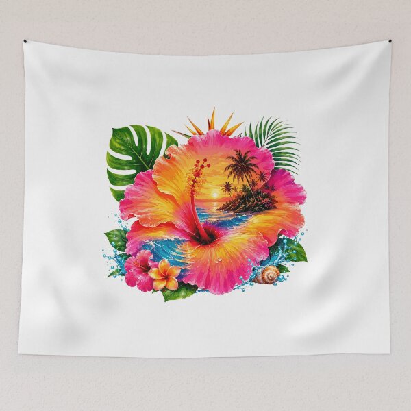 Item preview, Tropical Hibiscus Island Sunset designed and sold by JasKei-Designs.