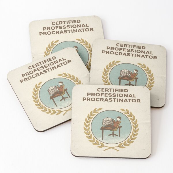 Item preview, Certified Professional Procrastinator designed and sold by PictorialWhimsy.