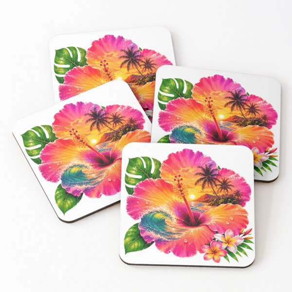 Item preview, Tropical Hibiscus Ocean Sunset designed and sold by JasKei-Designs.