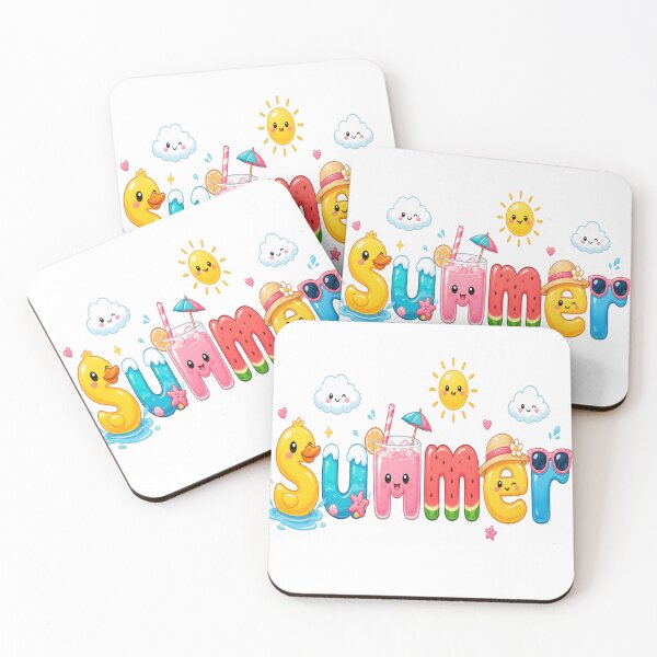 Item preview, Cute Kawaii Summer Typography - Fun Cartoon Beach Vacation Text designed and sold by ToonyTeez.