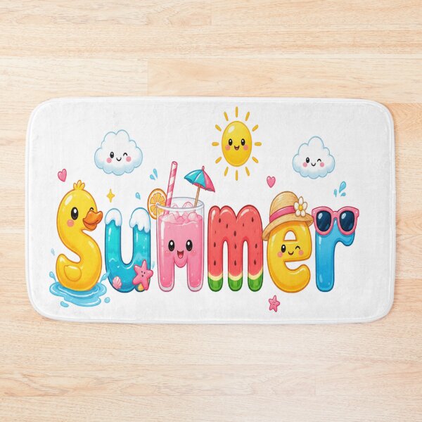 Item preview, Cute Kawaii Summer Typography - Fun Cartoon Beach Vacation Text designed and sold by ToonyTeez.