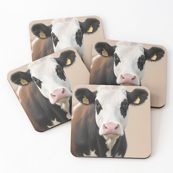 Item preview, Black and White Cow Elegant Portrait Print designed and sold by Pixuprint.