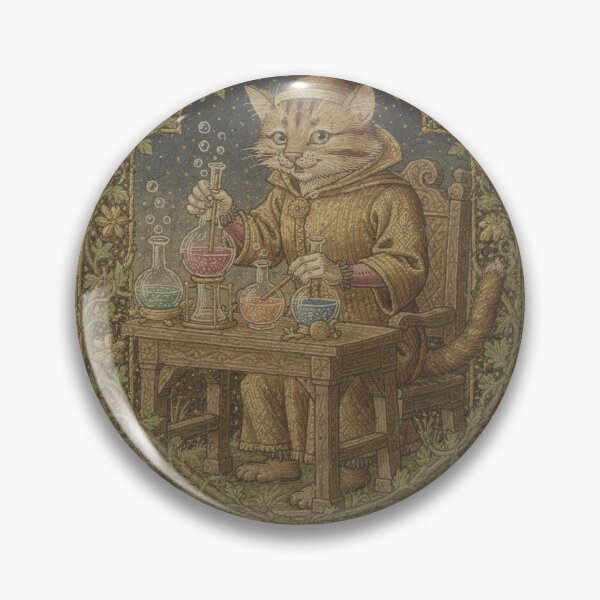 Item preview, Medieval Cat Alchemist designed and sold by PictorialWhimsy.
