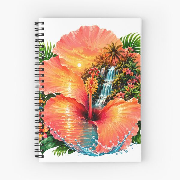 Item preview, Tropical Hibiscus Waterfall Sunset designed and sold by JasKei-Designs.