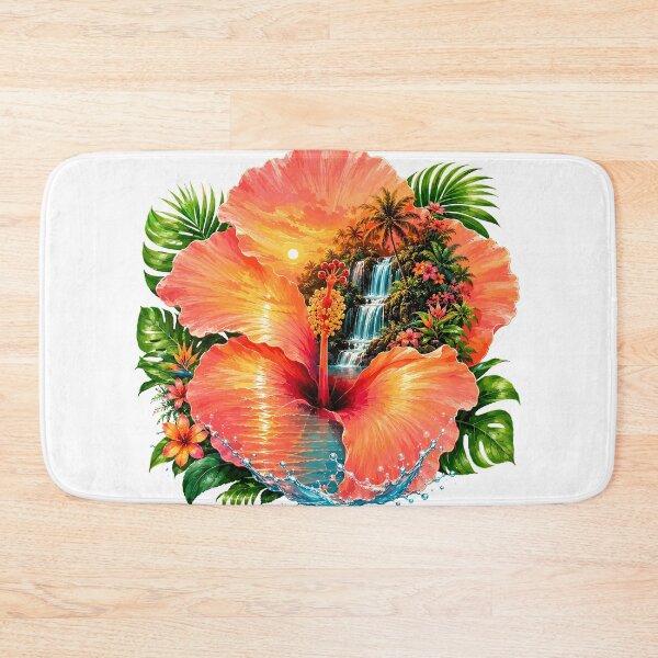 Item preview, Tropical Hibiscus Waterfall Sunset designed and sold by JasKei-Designs.