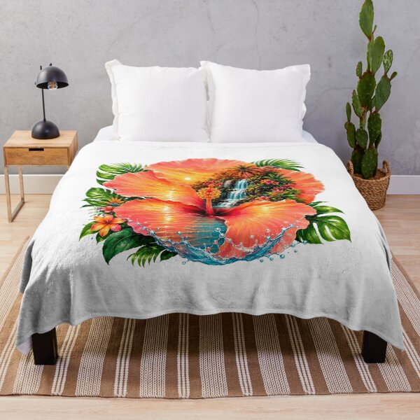 Item preview, Tropical Hibiscus Waterfall Sunset designed and sold by JasKei-Designs.