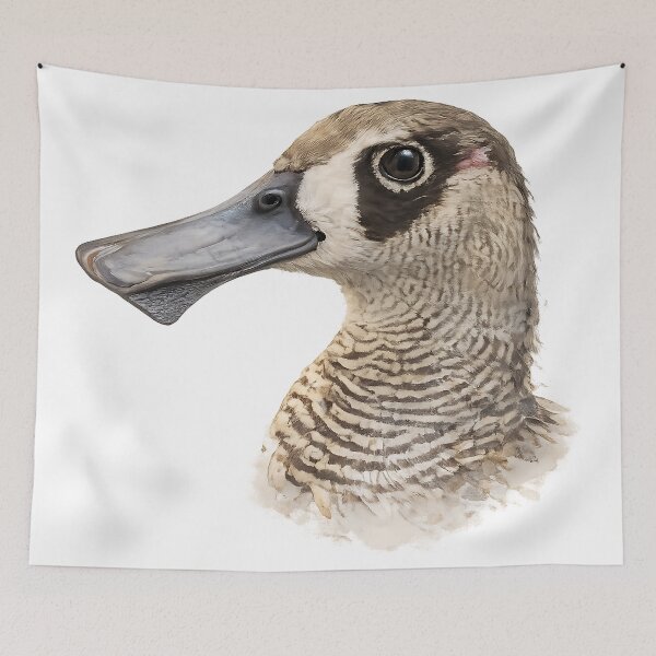 Item preview, Pink-Eared Duck Portrait Watercolour designed and sold by Jaruart.