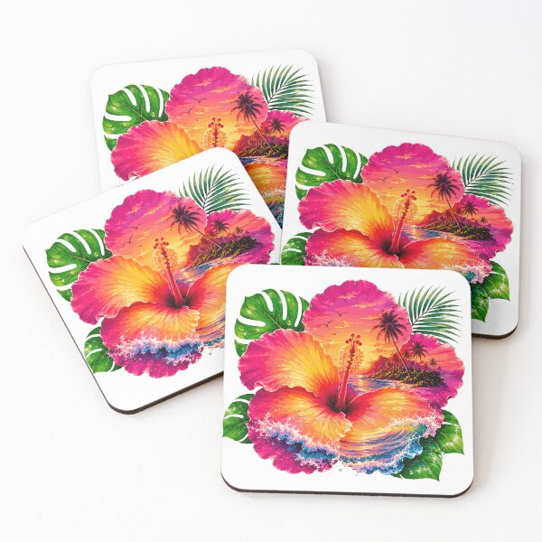 Item preview, Tropical Hibiscus Beach Sunset designed and sold by JasKei-Designs.