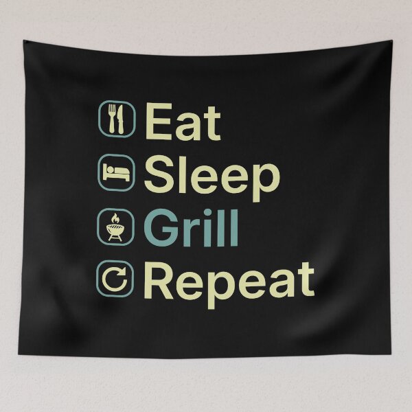 Item preview, Eat Sleep Grill Repeat Funny BBQ Grill Lover Gift designed and sold by clickbongski.