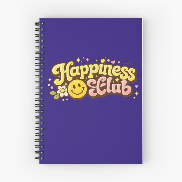 Item preview, Happiness Club | Positive Vibes | Feel Good Aesthetic | Typography Design designed and sold by VasiArtLab.