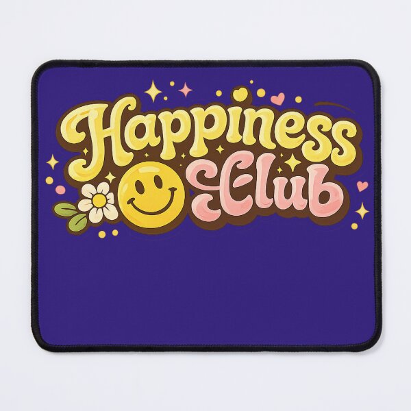 Item preview, Happiness Club | Positive Vibes | Feel Good Aesthetic | Typography Design designed and sold by VasiArtLab.