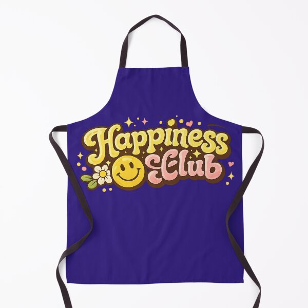 Item preview, Happiness Club | Positive Vibes | Feel Good Aesthetic | Typography Design designed and sold by VasiArtLab.