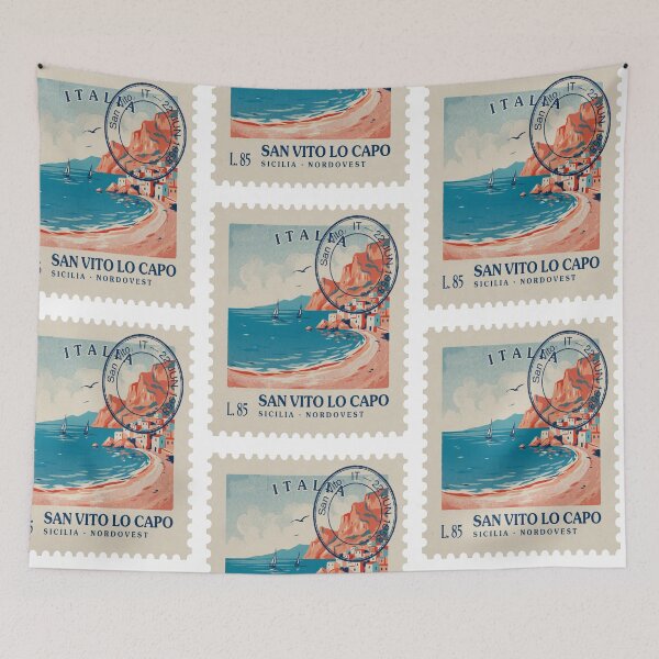 Item preview, San Vito Lo Capo Sicily Postage Stamp Travel Sticker designed and sold by stickercuffs.