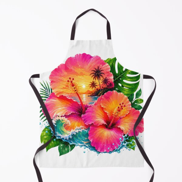 Item preview, Pink Hibiscus Tropical Ocean Sunset designed and sold by JasKei-Designs.