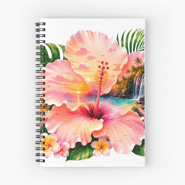 Item preview, Peach Hibiscus Tropical Waterfall Sunset designed and sold by JasKei-Designs.
