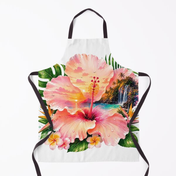 Item preview, Peach Hibiscus Tropical Waterfall Sunset designed and sold by JasKei-Designs.