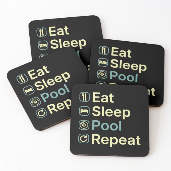 Item preview, Eat Sleep Pool Repeat Funny Billiards Player Gift designed and sold by clickbongski.