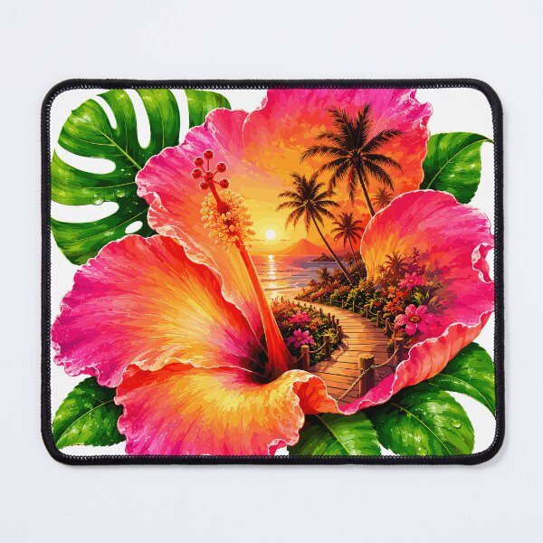 Item preview, Tropical Hibiscus Sunset Boardwalk designed and sold by JasKei-Designs.