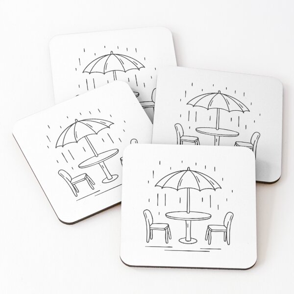 Item preview, A damp umbrella table surrounded by wet chairs designed and sold by rasagamastore.