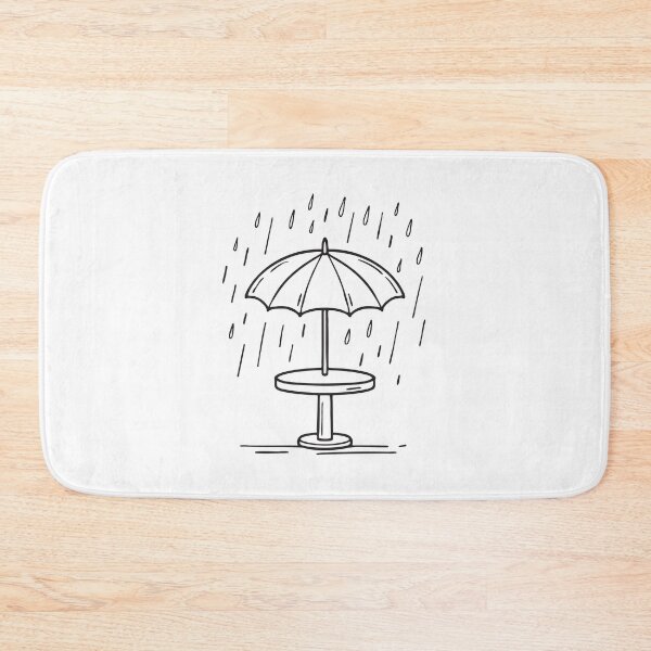 Item preview, Umbrella Table Under Heavy Rainfall designed and sold by rasagamastore.
