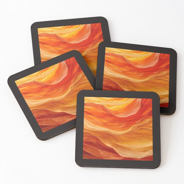 Item preview, Fiery orange golden fluid waves artwork  designed and sold by NivyasArtistry.