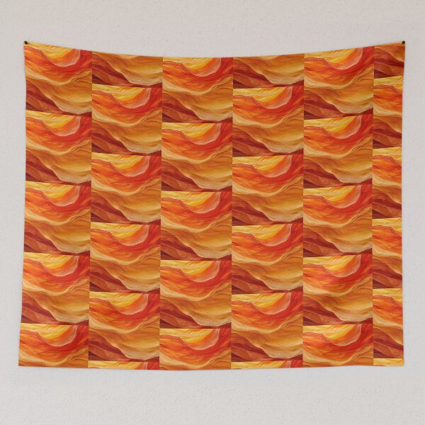 Item preview, Fiery orange golden fluid waves artwork  designed and sold by NivyasArtistry.