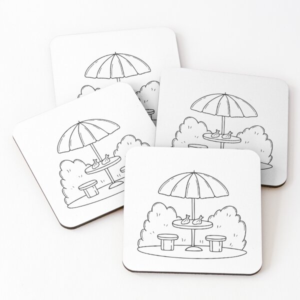 Item preview, An umbrella table above snack wrappers left in the park designed and sold by rasagamastore.