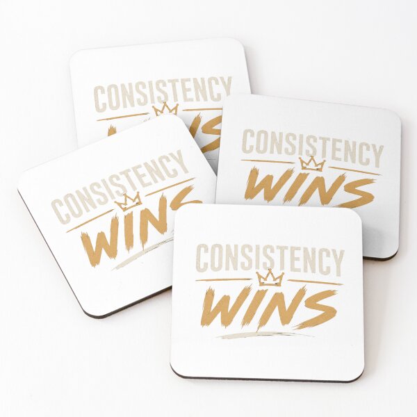 Item preview, Consistency Wins | Bold Motivational Typography Streetwear Design designed and sold by Lovestickerco.