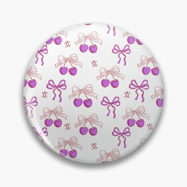 Item preview, Dark Coquette Pink Cherry Bows Pattern designed and sold by Vesper Atelier.