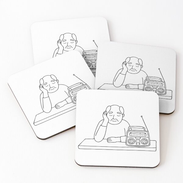 Item preview, An uncle taking a nap on a table next to a vintage radio designed and sold by rasagamastore.
