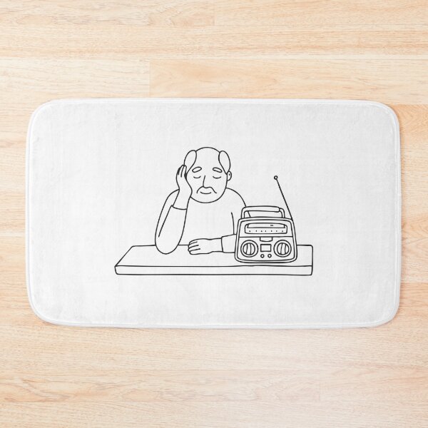 Item preview, An uncle taking a nap on a table next to a vintage radio designed and sold by rasagamastore.