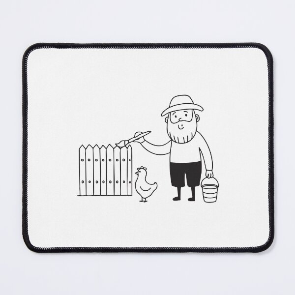 Item preview, An uncle painting a wooden fence near a chicken shed designed and sold by rasagamastore.