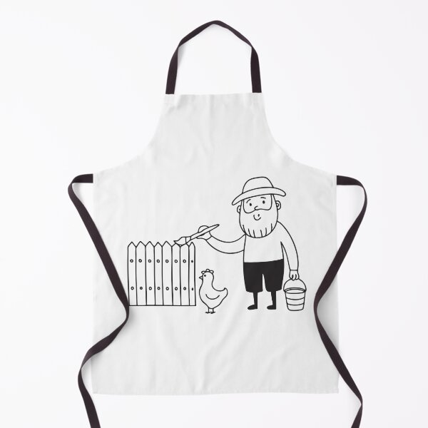 Item preview, An uncle painting a wooden fence near a chicken shed designed and sold by rasagamastore.