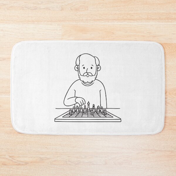 Item preview, An uncle engaged in chess at a worn out table designed and sold by rasagamastore.