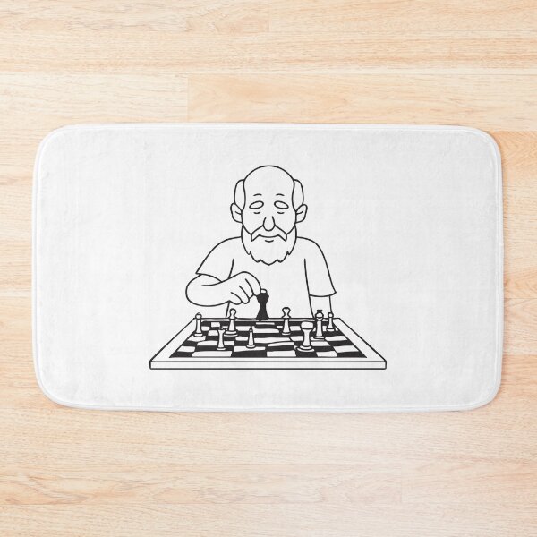 Item preview, An uncle concentrating on a chess game with aged pieces designed and sold by rasagamastore.