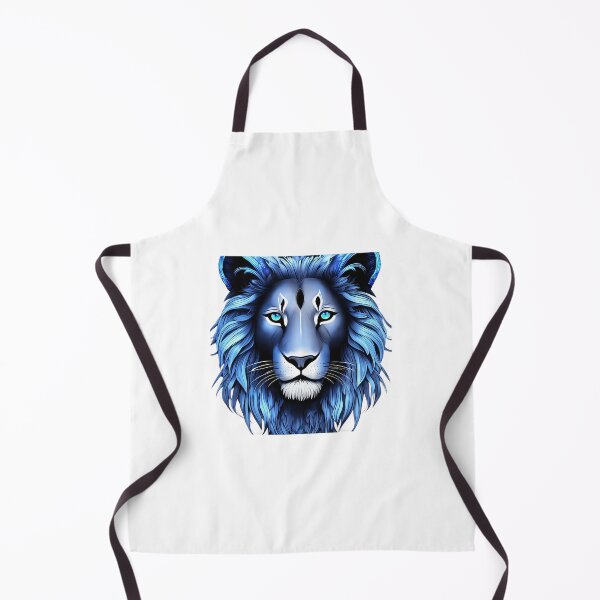 Item preview, Mystic Sapphire Lion – Ethereal Blue Wildlife Illustration designed and sold by Artisan Finds Online.