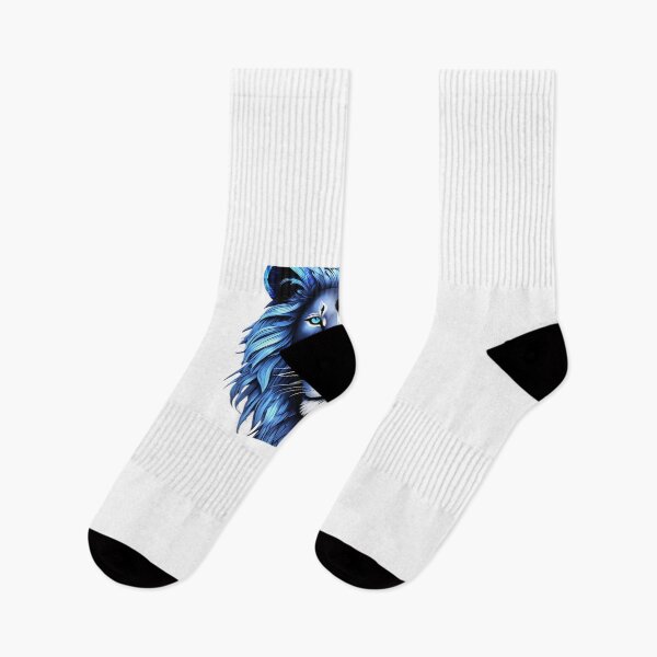 Item preview, Mystic Sapphire Lion – Ethereal Blue Wildlife Illustration designed and sold by Artisan Finds Online.