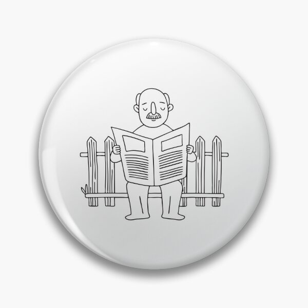 Item preview, An uncle seated on a chair by the garden fence, reading the paper designed and sold by rasagamastore.