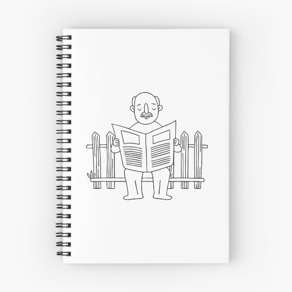 Item preview, An uncle seated on a chair by the garden fence, reading the paper designed and sold by rasagamastore.