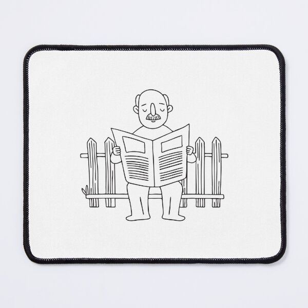 Item preview, An uncle seated on a chair by the garden fence, reading the paper designed and sold by rasagamastore.