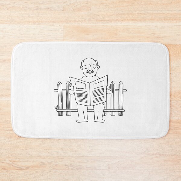 Item preview, An uncle seated on a chair by the garden fence, reading the paper designed and sold by rasagamastore.