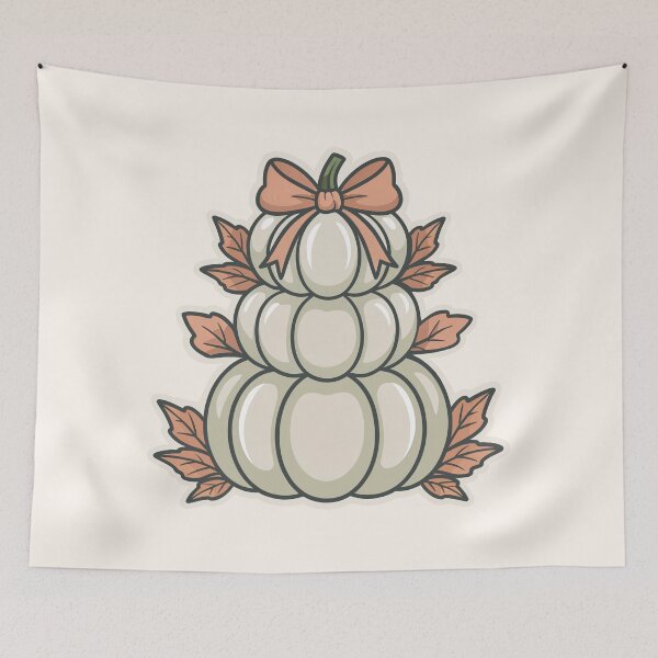 Item preview, White Pumpkin Bow Stack Sticker designed and sold by TrendMorphic.