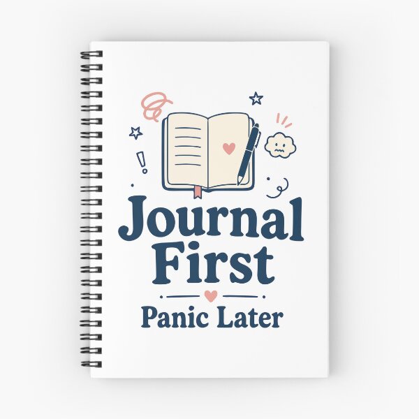 Item preview, Journal First Panic Later Funny Journaling Gift designed and sold by cursotti.