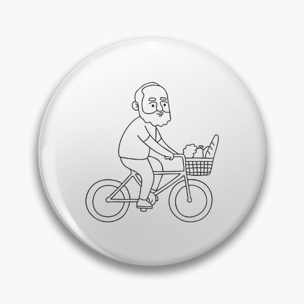 Item preview, An uncle cycling with a grocery filled basket attached designed and sold by rasagamastore.