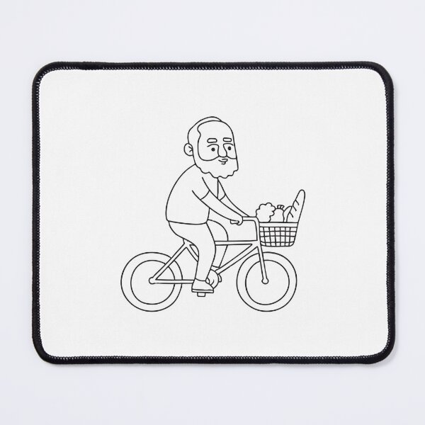 Item preview, An uncle cycling with a grocery filled basket attached designed and sold by rasagamastore.