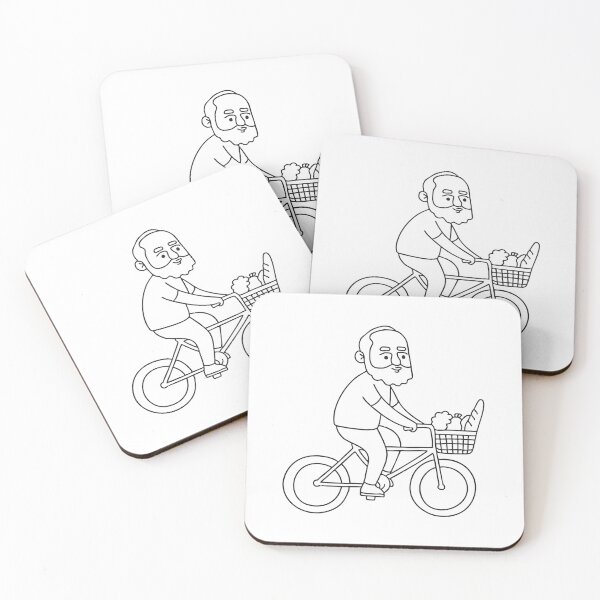 Item preview, An uncle cycling with a grocery filled basket attached designed and sold by rasagamastore.