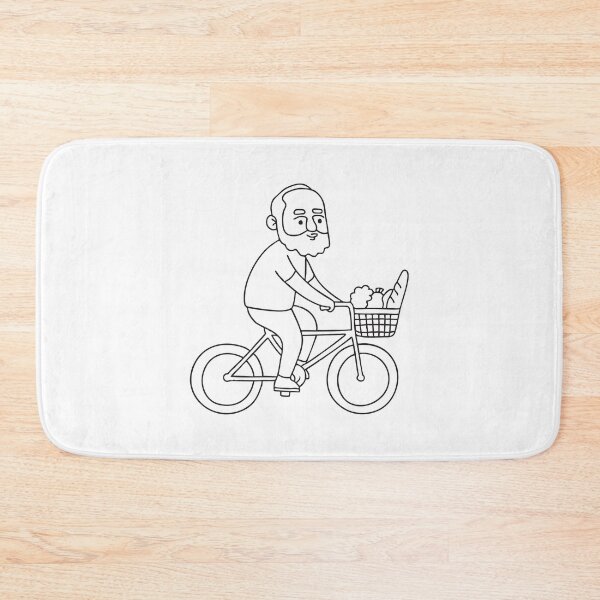 Item preview, An uncle cycling with a grocery filled basket attached designed and sold by rasagamastore.