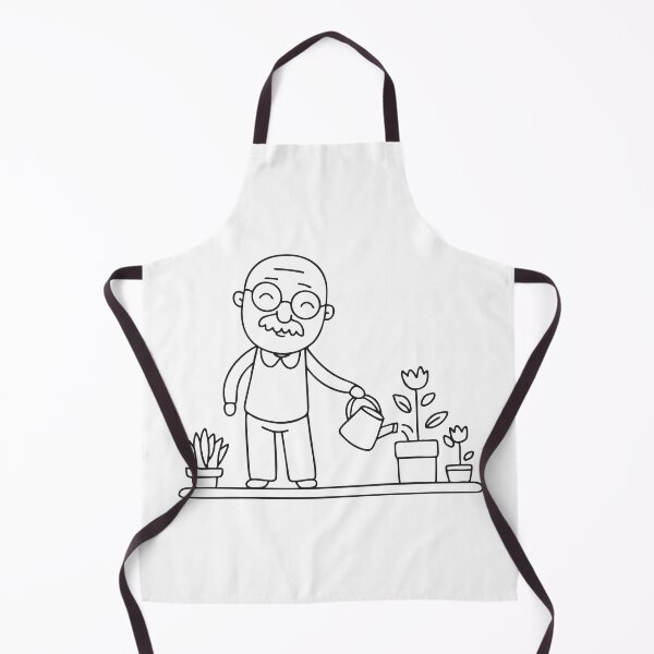 Item preview, An uncle watering flowers while humming near potted plants designed and sold by rasagamastore.